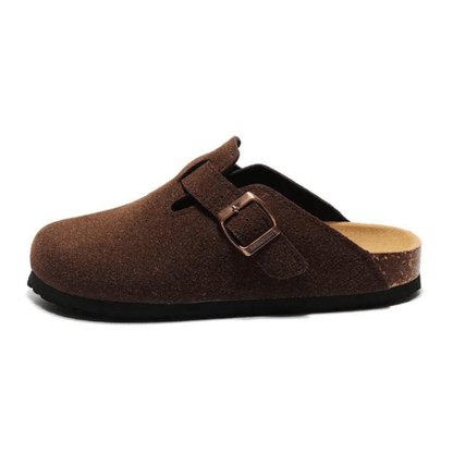 Apuro Suede Boston Clogs - Dark Brown