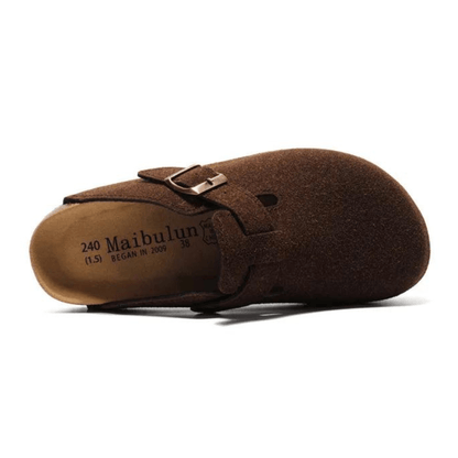 Apuro Suede Boston Clogs - Dark Brown