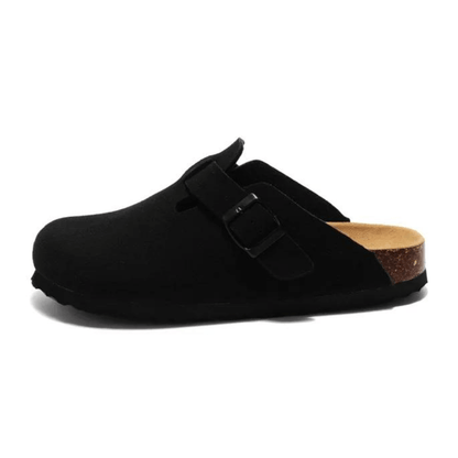 Apuro Suede Boston Clogs - Black