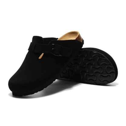 Apuro Suede Boston Clogs - Black