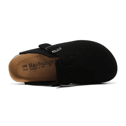 Apuro Suede Boston Clogs - Black