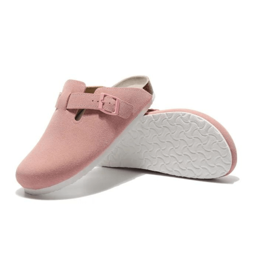 Apuro Suede Boston Clogs - Pink