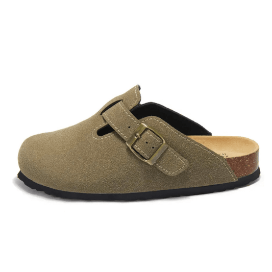 Apuro Suede Boston Clogs - Moss Green