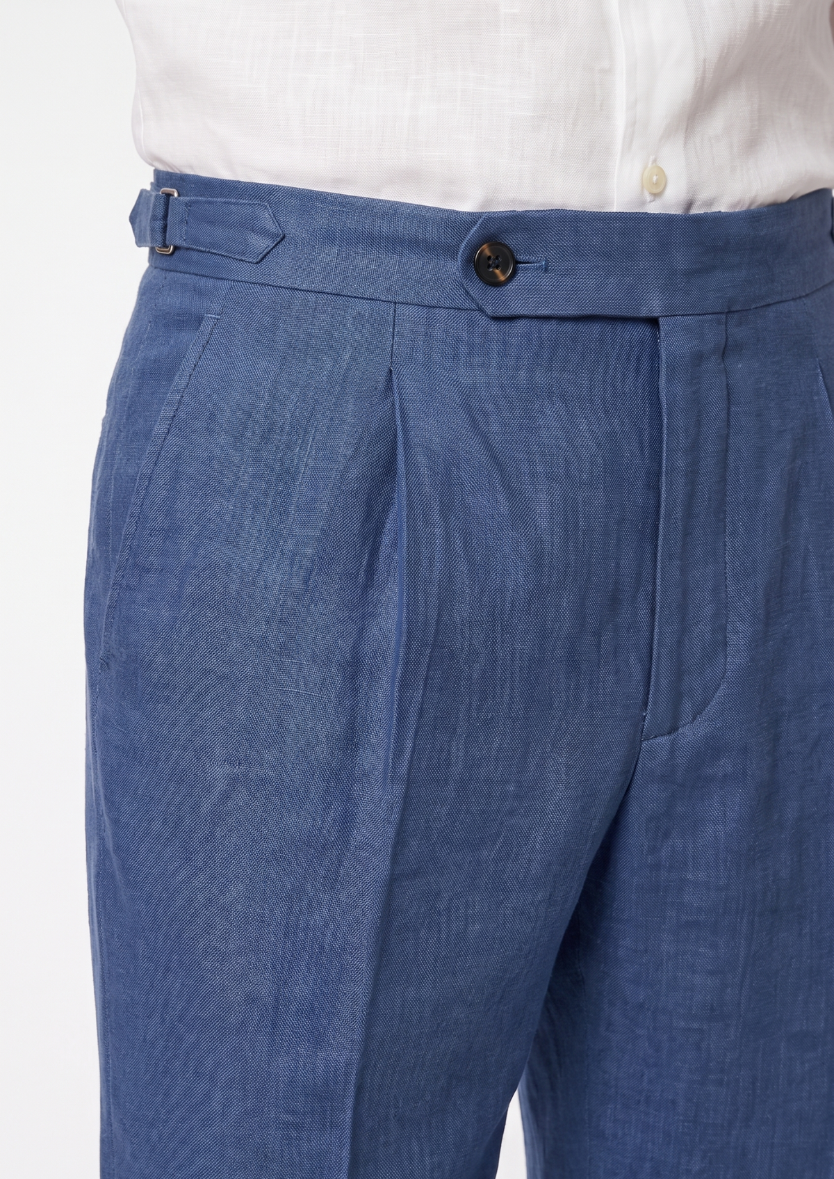 Tuscany Pleated Coastal Trousers - Blue | Apuro