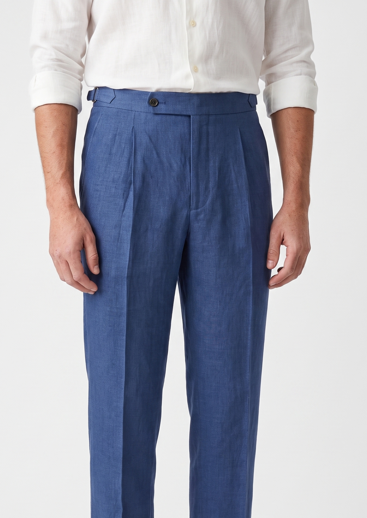 Tuscany Pleated Coastal Trousers - Blue | Apuro