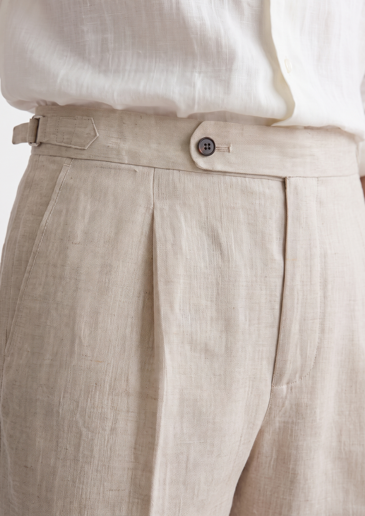 Tuscany Pleated Coastal Trousers - Ivory | Apuro