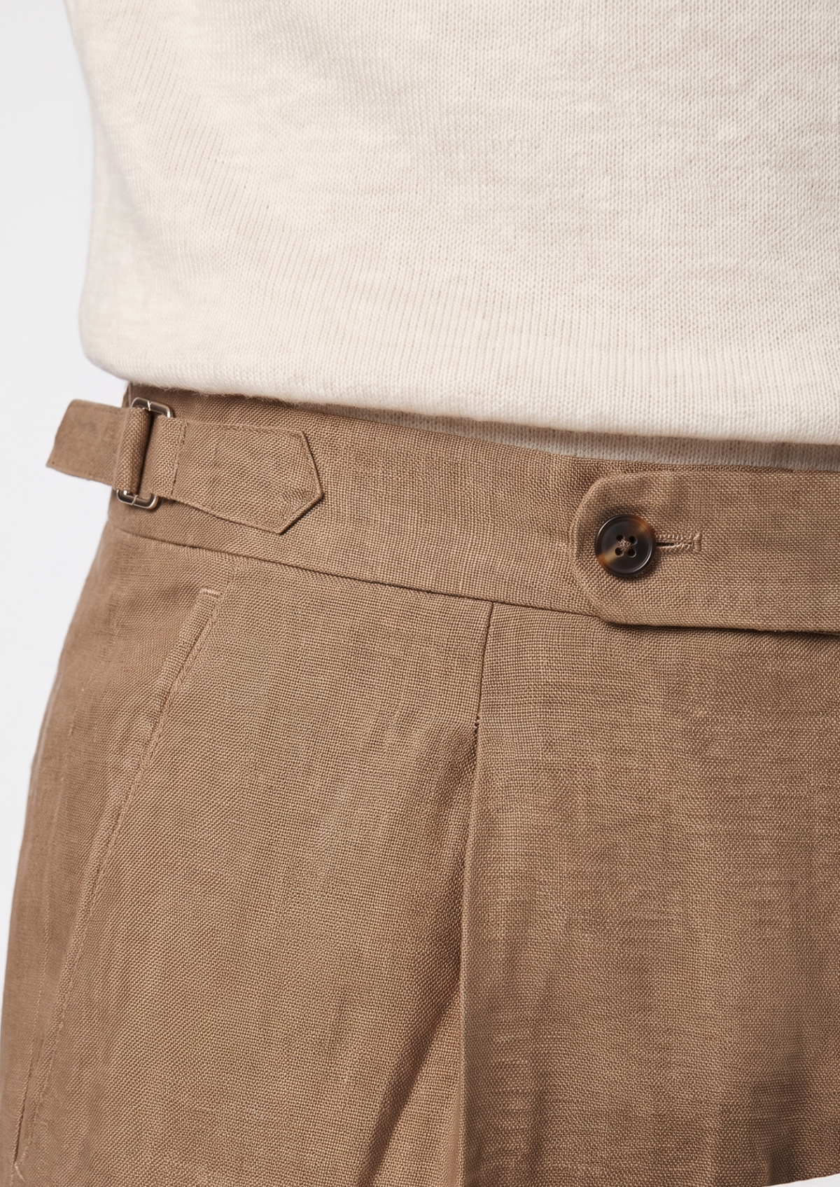 Tuscany Pleated Coastal Trousers - Caramel | Apuro