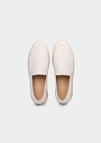 White Linen City Loafers | Apuro