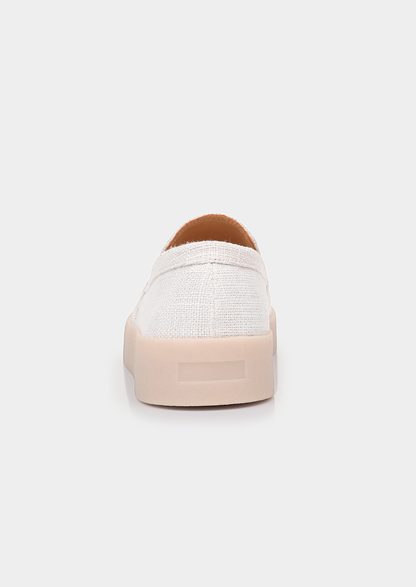 White Linen City Loafers | Apuro