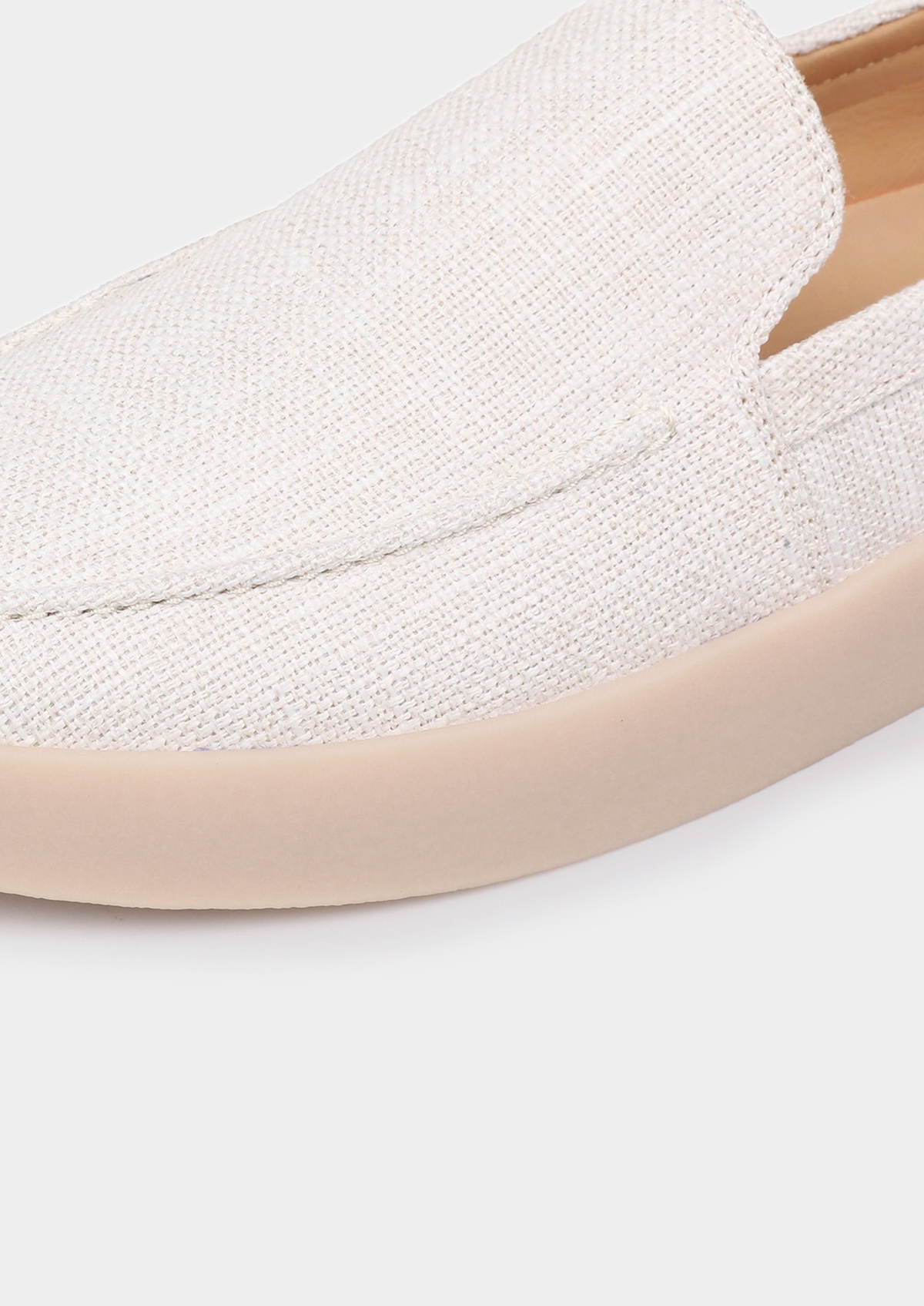 White Linen City Loafers | Apuro