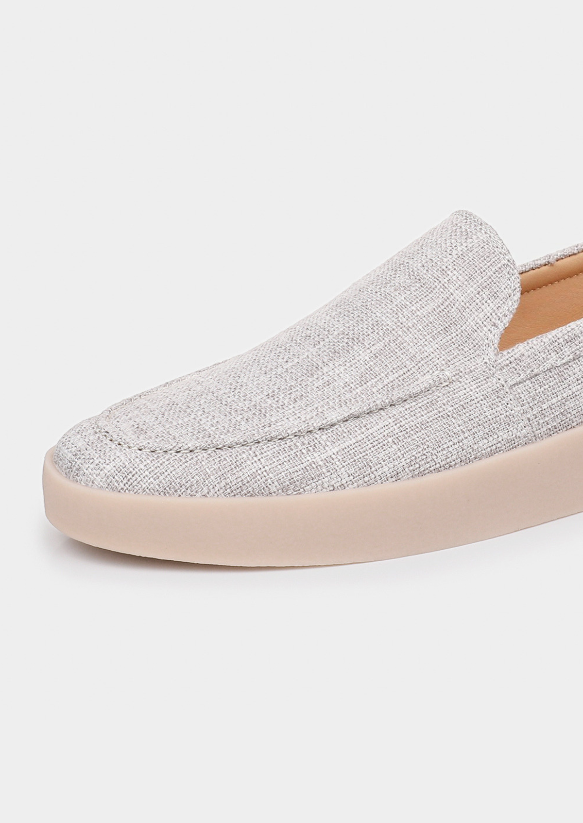 Gray Linen City Loafers | Apuro