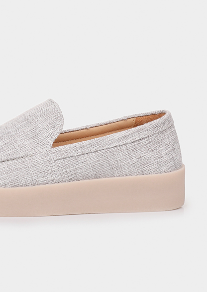 Gray Linen City Loafers | Apuro