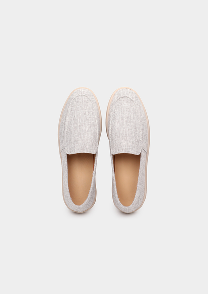 Gray Linen City Loafers | Apuro