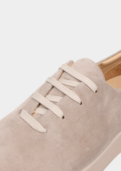 Light Gray Minimal Suede Sneakers | Apuro