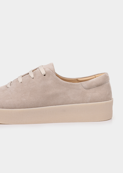 Light Gray Minimal Suede Sneakers | Apuro