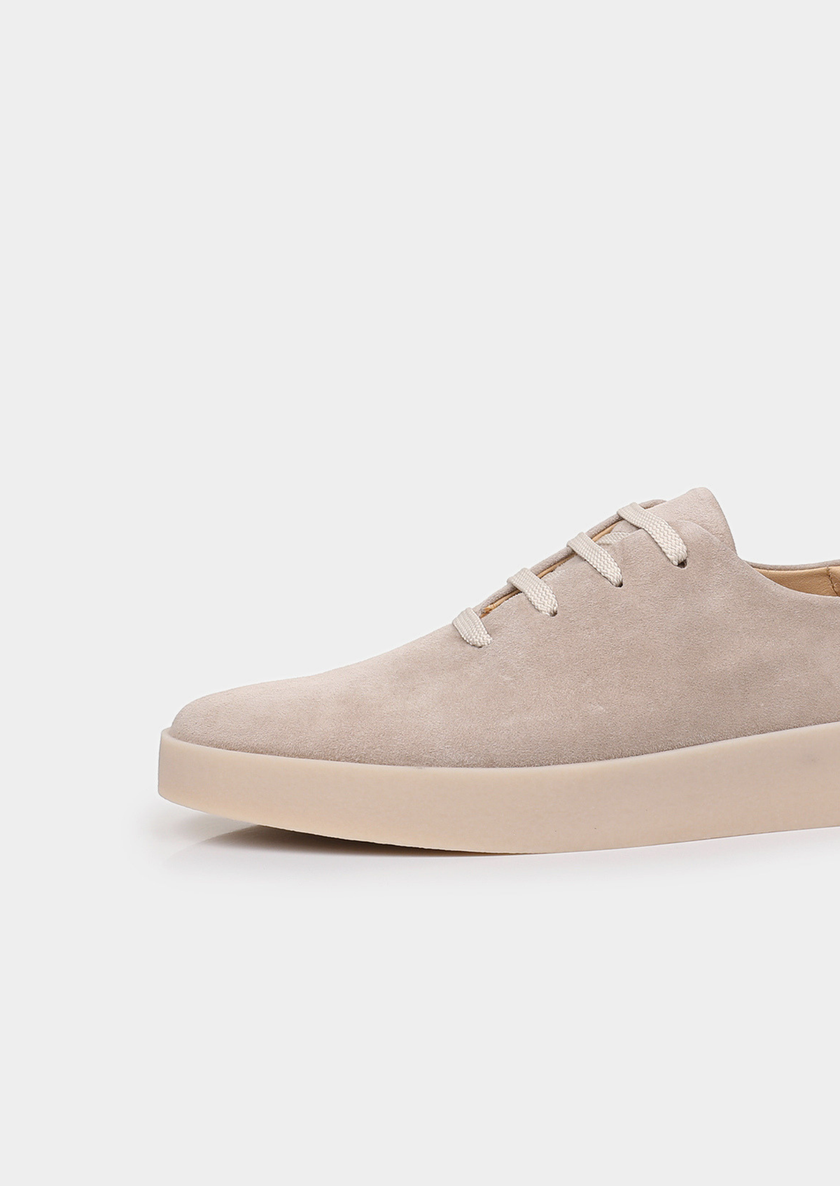 Light Gray Minimal Suede Sneakers | Apuro