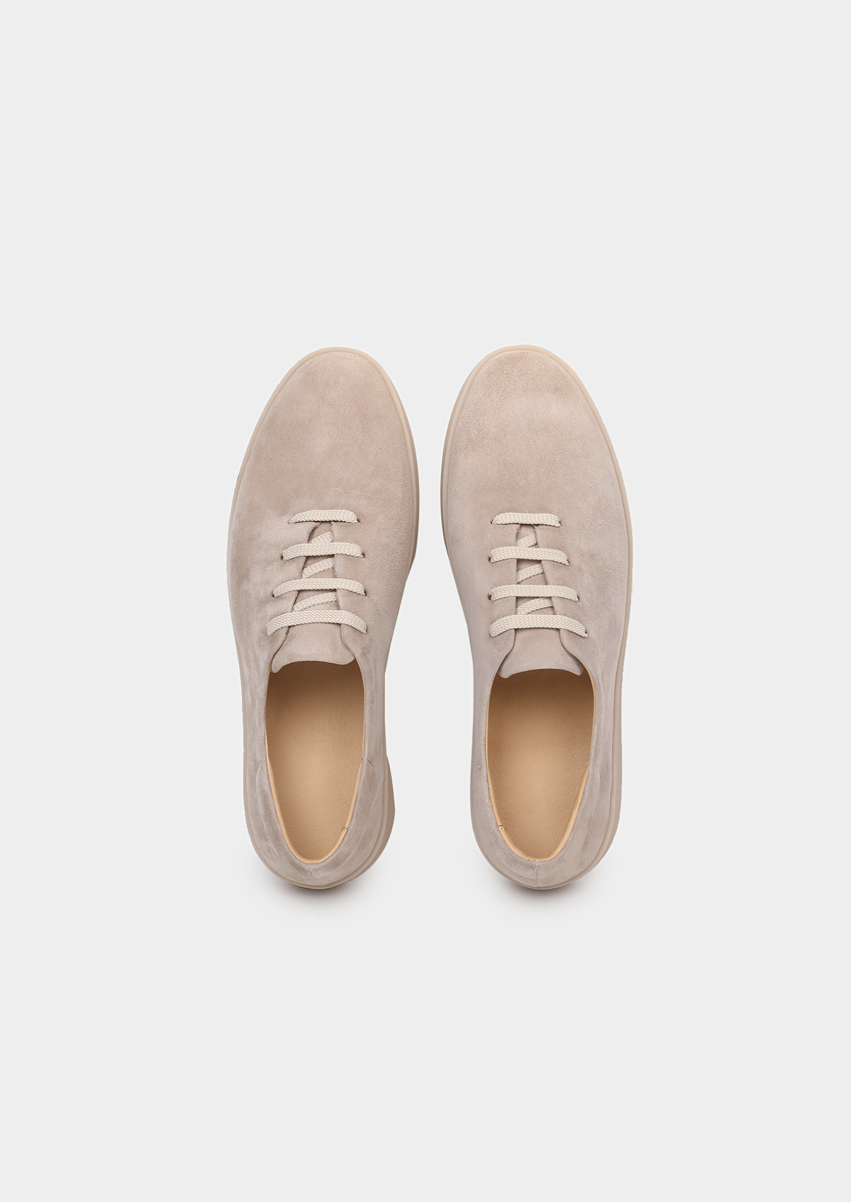 Light Gray Minimal Suede Sneakers | Apuro