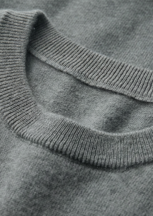 Premium Cashmere Classic Crewneck T-Shirt - Shadow Flint | Apuro