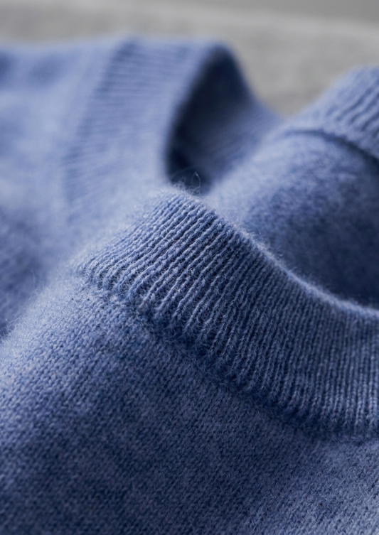 Premium Cashmere Classic Crewneck T-Shirt - Deep Atlantic | Apuro