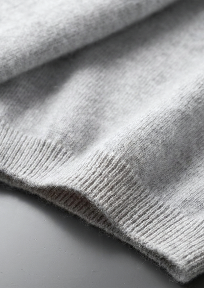 Premium Cashmere Classic Crewneck T-Shirt - Light Gray | Apuro