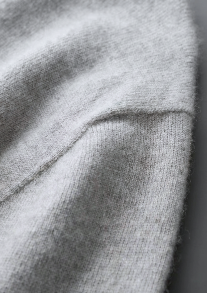 Premium Cashmere Classic Crewneck T-Shirt - Light Gray | Apuro