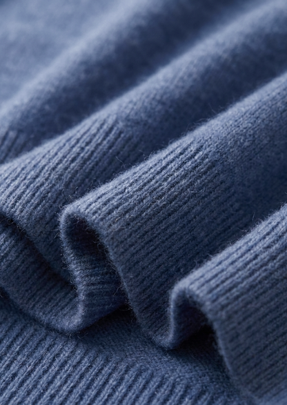 Premium Cashmere Classic Crewneck T-Shirt - Deep Atlantic | Apuro