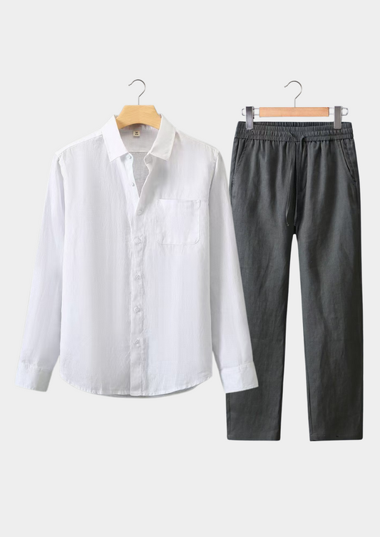 Dolcevita Longsleeve Summer Set - White/gray | Apuro