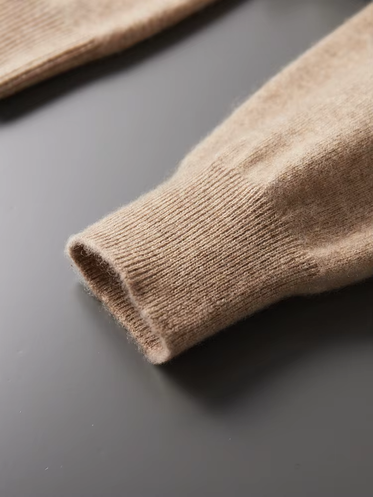 Pure Extra-Fine Merino Wool Beige Leisure Hoodie | Apuro