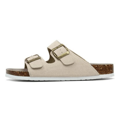 Maibulun Suede Arizona Sandals - Cream | Apuro