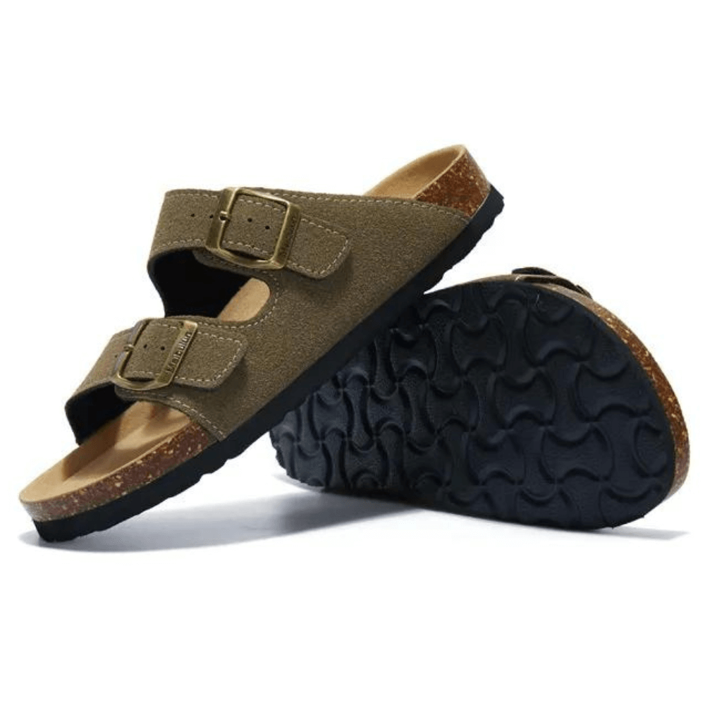 Maibulun Suede Arizona Sandals - Moss Green | Apuro