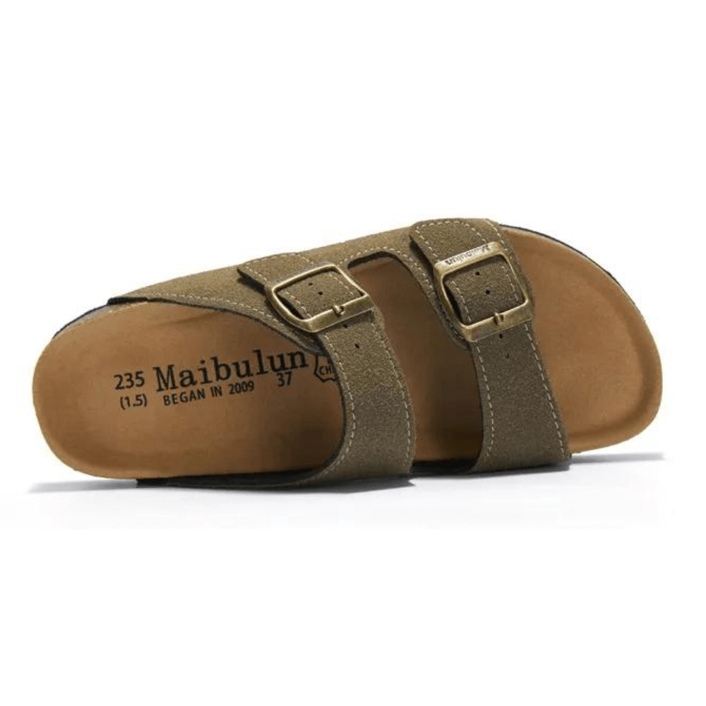 Maibulun Suede Arizona Sandals - Moss Green | Apuro