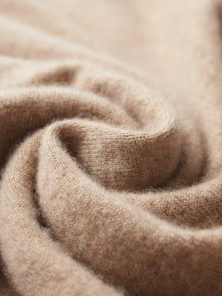 Pure Extra-Fine Merino Wool Beige Leisure Hoodie | Apuro