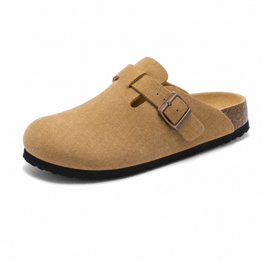 Apuro Suede Boston Clogs - Light Brown