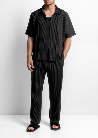 Black Pleated Summer Set | Apuro