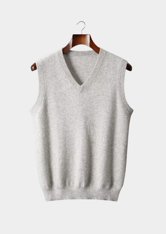 Pure Extra-Fine Merino Wool V-Neck Vest | Apuro