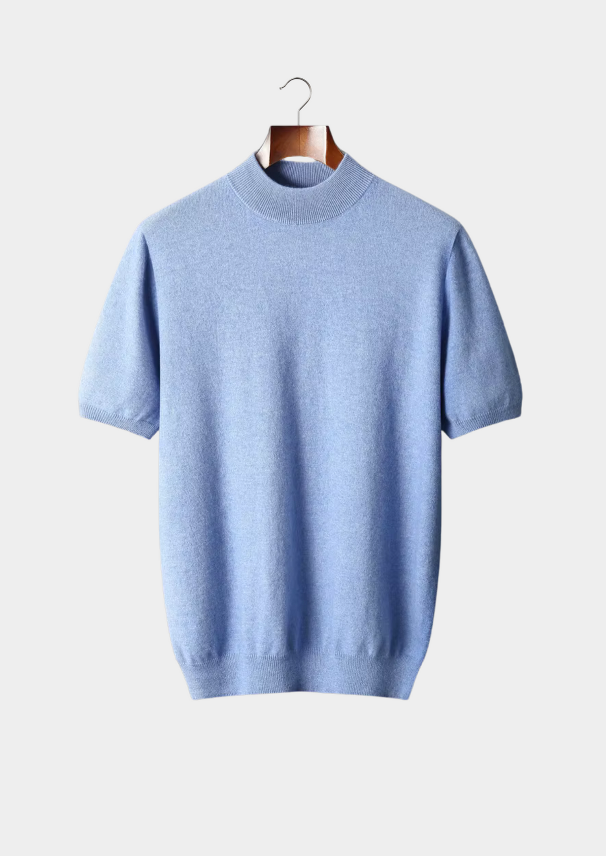 Premium Cashmere Mock Neck T-Shirt | Apuro