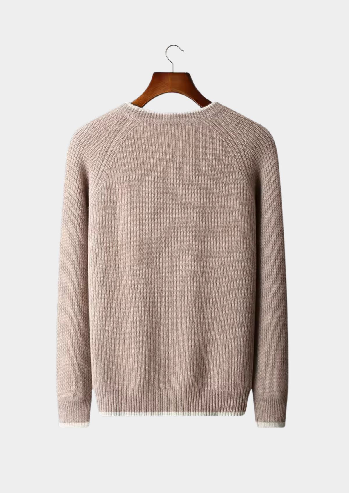 Pure Extra-Fine Merino Wool Two Tone Crewneck | Apuro