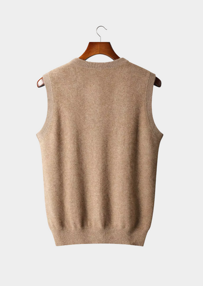 Pure Extra-Fine Merino Wool V-Neck Vest | Apuro