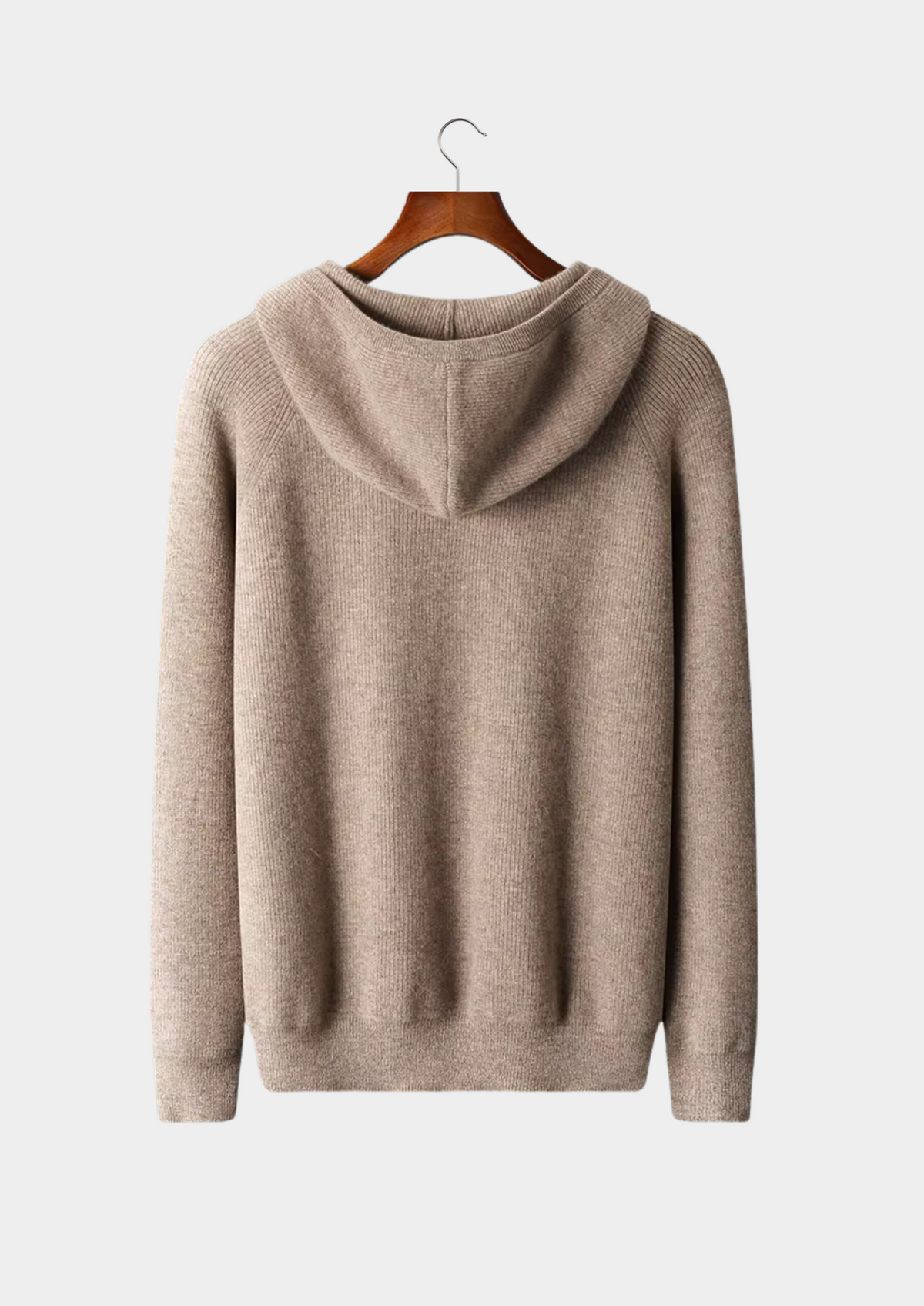 Pure Extra-Fine Merino Wool Ribbed Zip Hoodie | Apuro