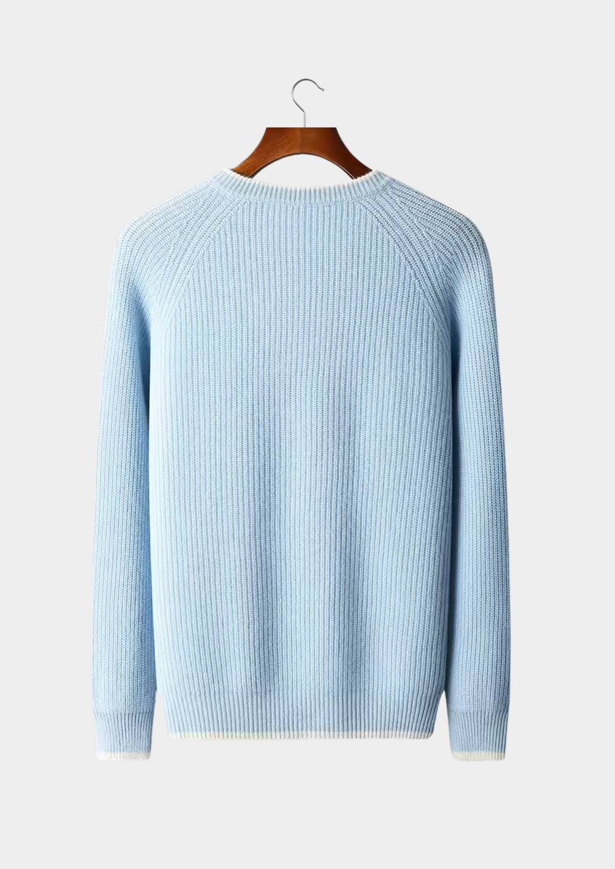 Pure Extra-Fine Merino Wool Two Tone Crewneck | Apuro