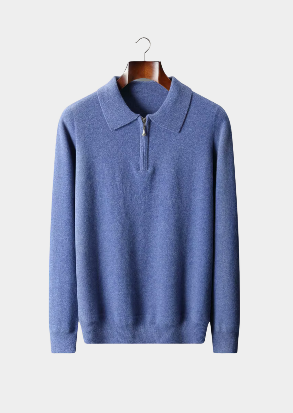 Pure Extra-Fine Merino Wool Half Zip Polo | Apuro