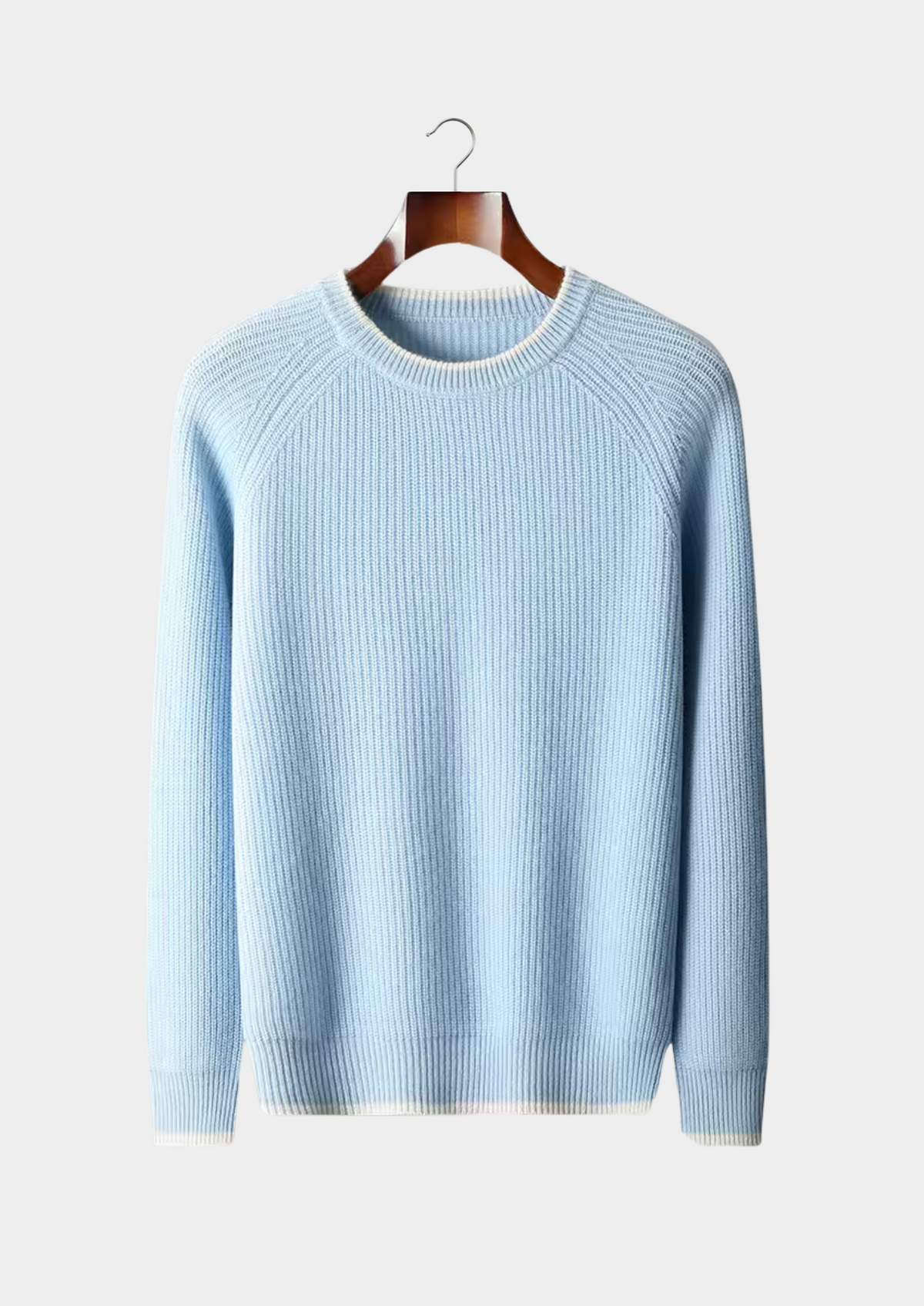 Pure Extra-Fine Merino Wool Two Tone Crewneck | Apuro