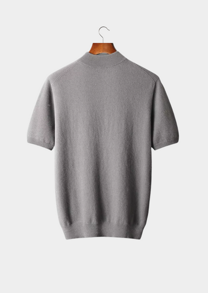 Premium Cashmere Mock Neck T-Shirt | Apuro