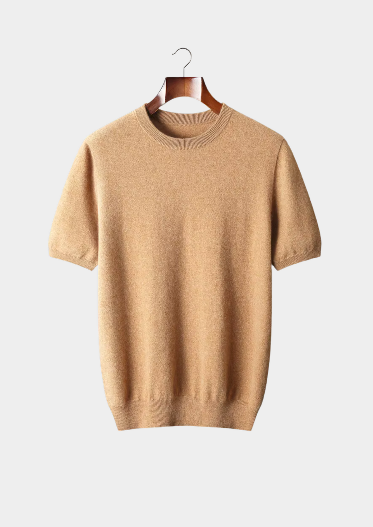 Premium Cashmere Classic Crewneck T-Shirt - Honey Mustard | Apuro