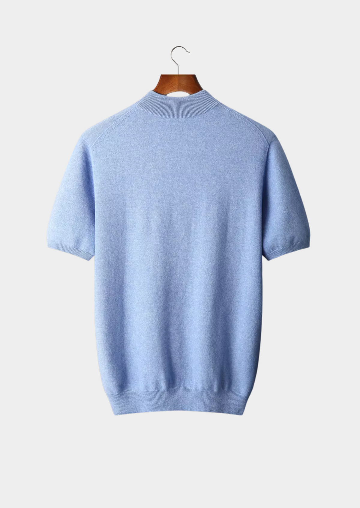 Premium Cashmere Mock Neck T-Shirt | Apuro