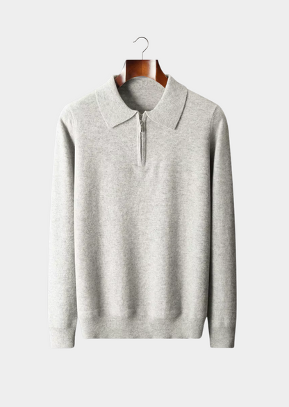 Pure Extra-Fine Merino Wool Half Zip Polo | Apuro