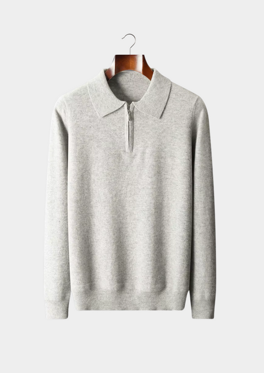 Pure Extra-Fine Merino Wool Half Zip Polo | Apuro