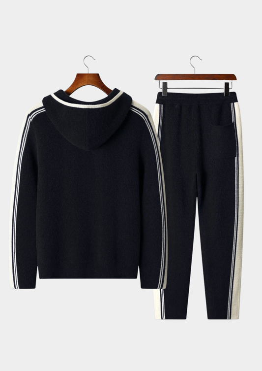 Pure Extra-Fine Merino Wool Black Damien Set | Apuro