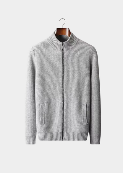 Pure Extra-Fine Merino Wool Ribbed Cardigan | Apuro