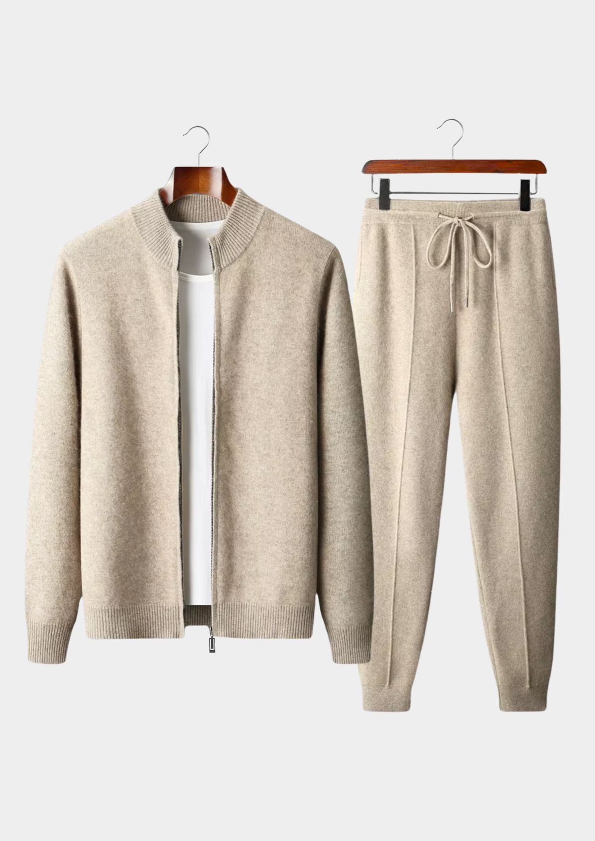 Pure Extra-Fine Merino Wool Sand Luzzo Set | Apuro